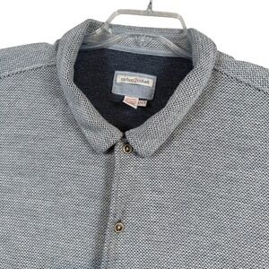 Carbon2Cobalt Button Down Mens XXLT Blue White Textured Short Sleeve Shirt